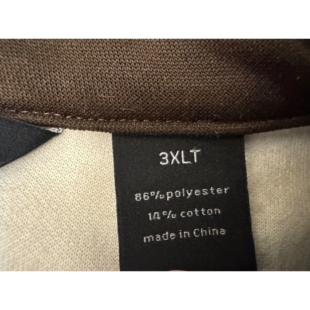 Sean John Track Jacket Mens 3XLT Brown Cream Orange‎ Full Zip Big Tall